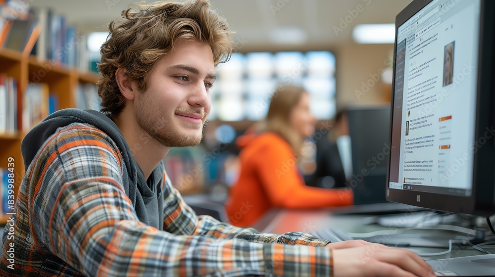 Obraz premium Digital courseware for higher education, featuring rich multimedia content, interactive elements, and engaging lessons