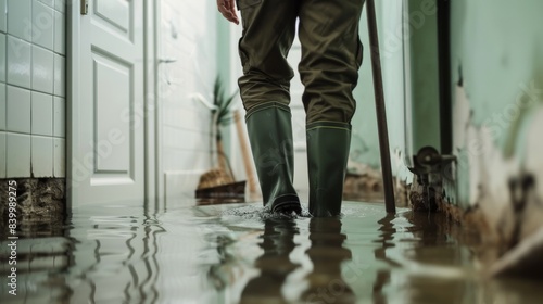 Natural disaster in the flooded basement