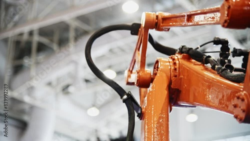 Close up of robotic arm for palletizing