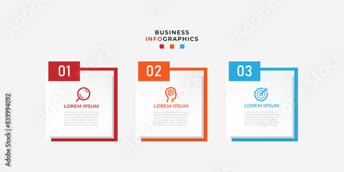 Business infographics timeline design template with 3 step and option information. Premium vector with editable sign or symbol. Eps10 vector