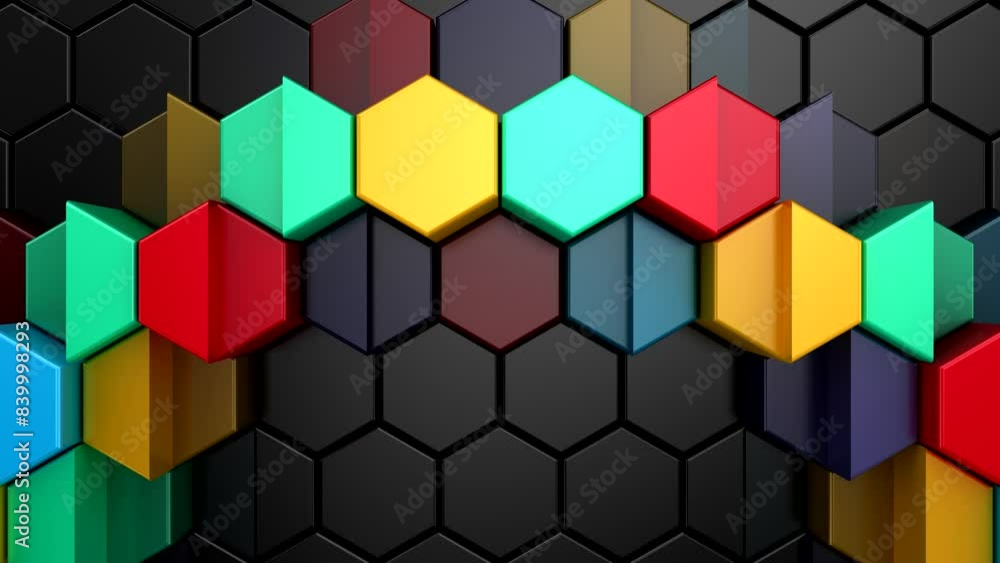 Geometric Shapes Form a Wave. Abstract motion, 3d rendering, 4k resolution
Geometric Shapes Form a Wave. Abstract motion, 3d rendering, 4k resolution