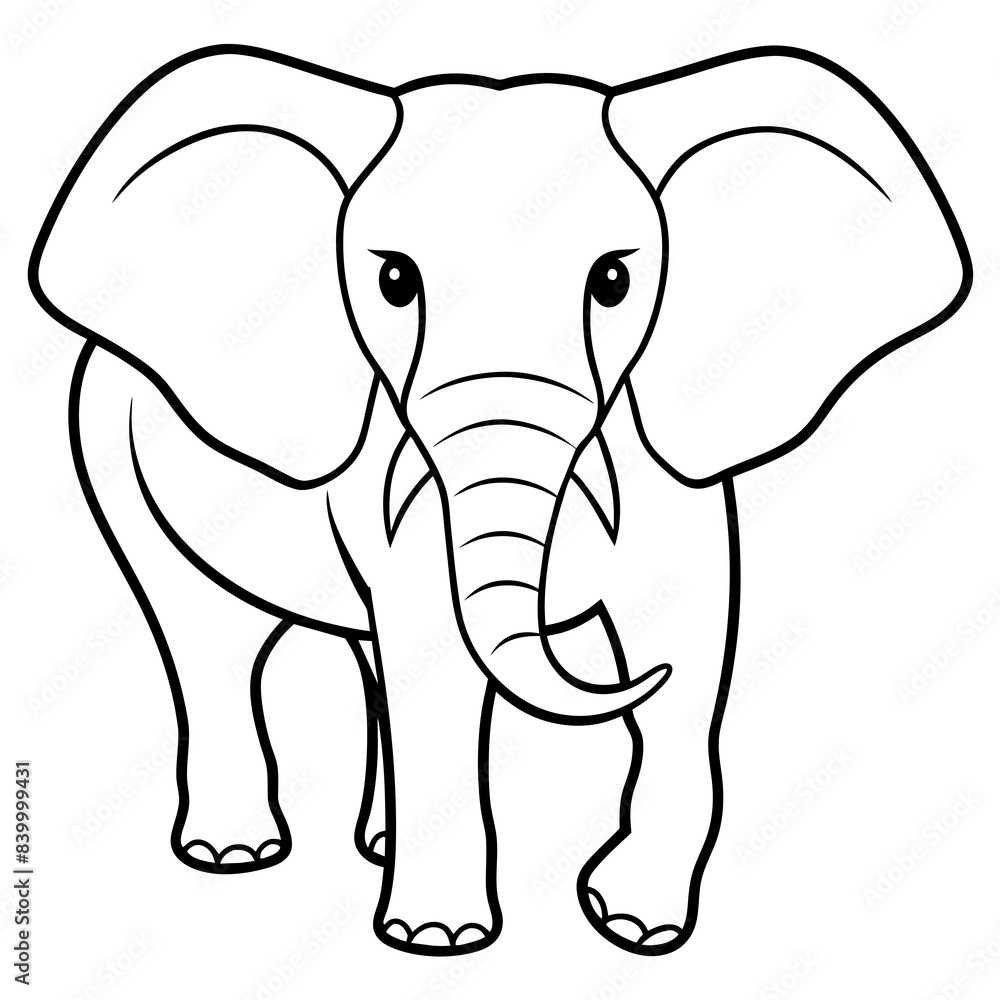 elephant line art vector illustration. elephant line art vector illustration.