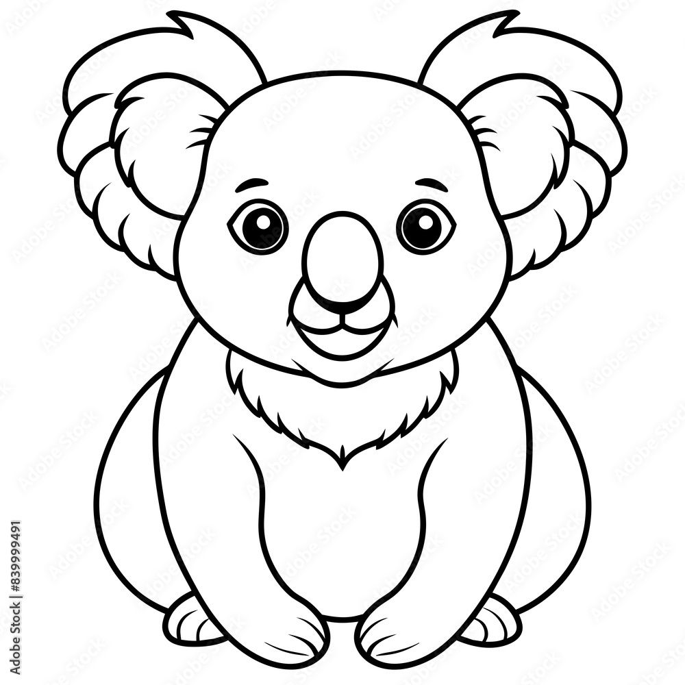 Obraz premium Koala line art vector illustration.