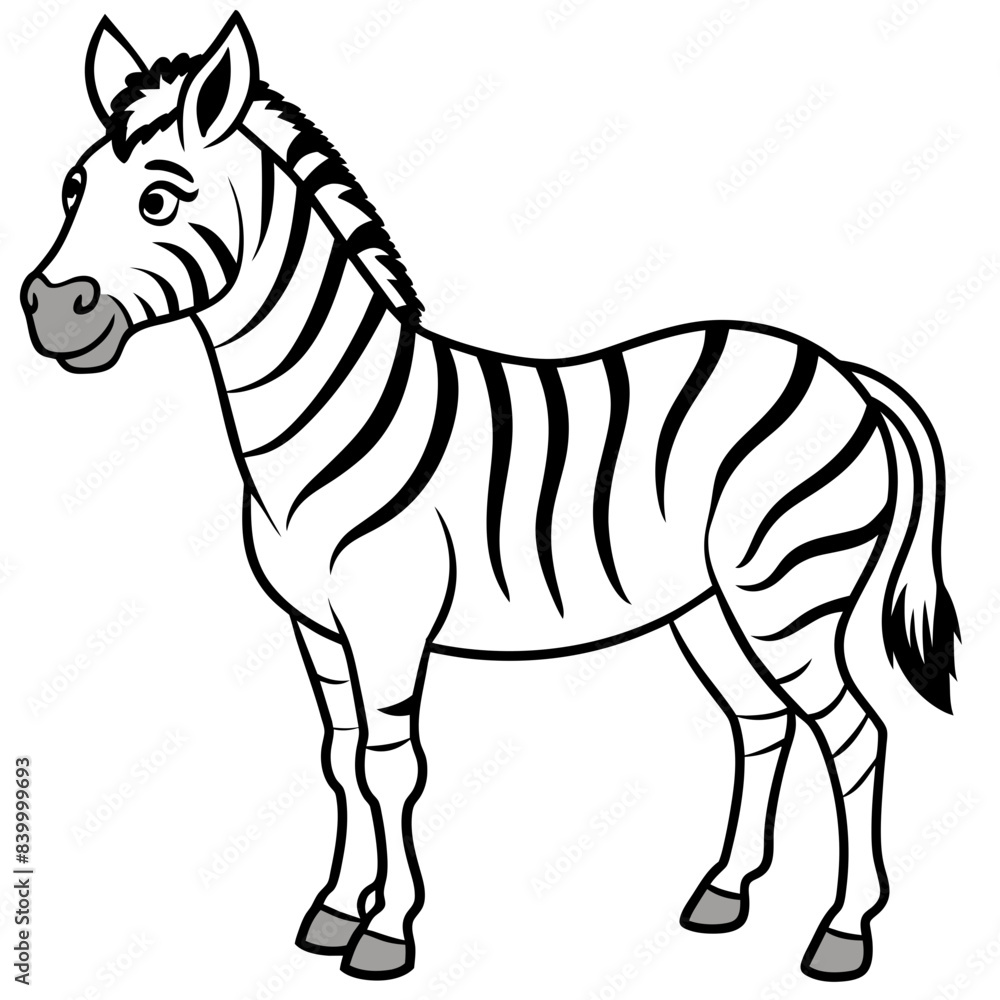 Obraz premium zebra line art vector illustration.