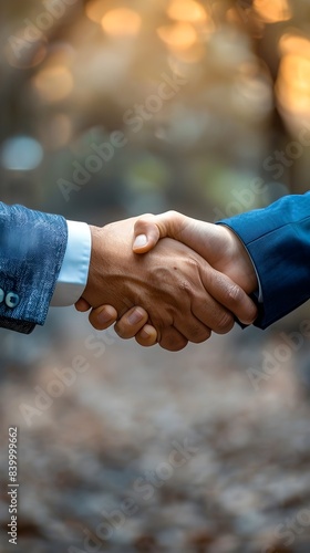 Confident Executives Shaking Hands Symbolizing Successful Business Deal