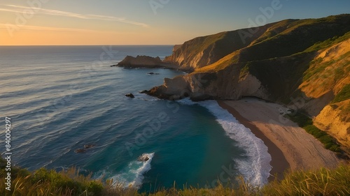 "Golden Hour Glory: Photographing Sunset Over Ocean Cliff" "Cliffside Sunset Spectacle: A Photographer's Dream" "Ocean Sunset Vista: Capturing Nature's Magnificence from the Cliff" "Seaside Serenity:  © Karl Jefferson