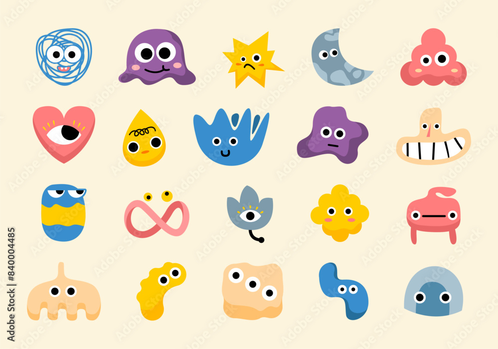 Abstract Weirdos Character Element Set Abstract Weirdos Character Element Set