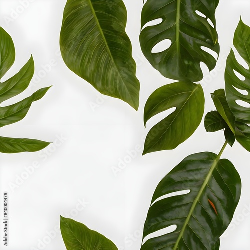 Natural of Beautiful Tropical green leaves of leaf isolated on transparent background green leaves background photo