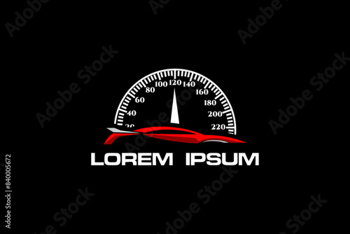 abstract car with speedometer vector logo template