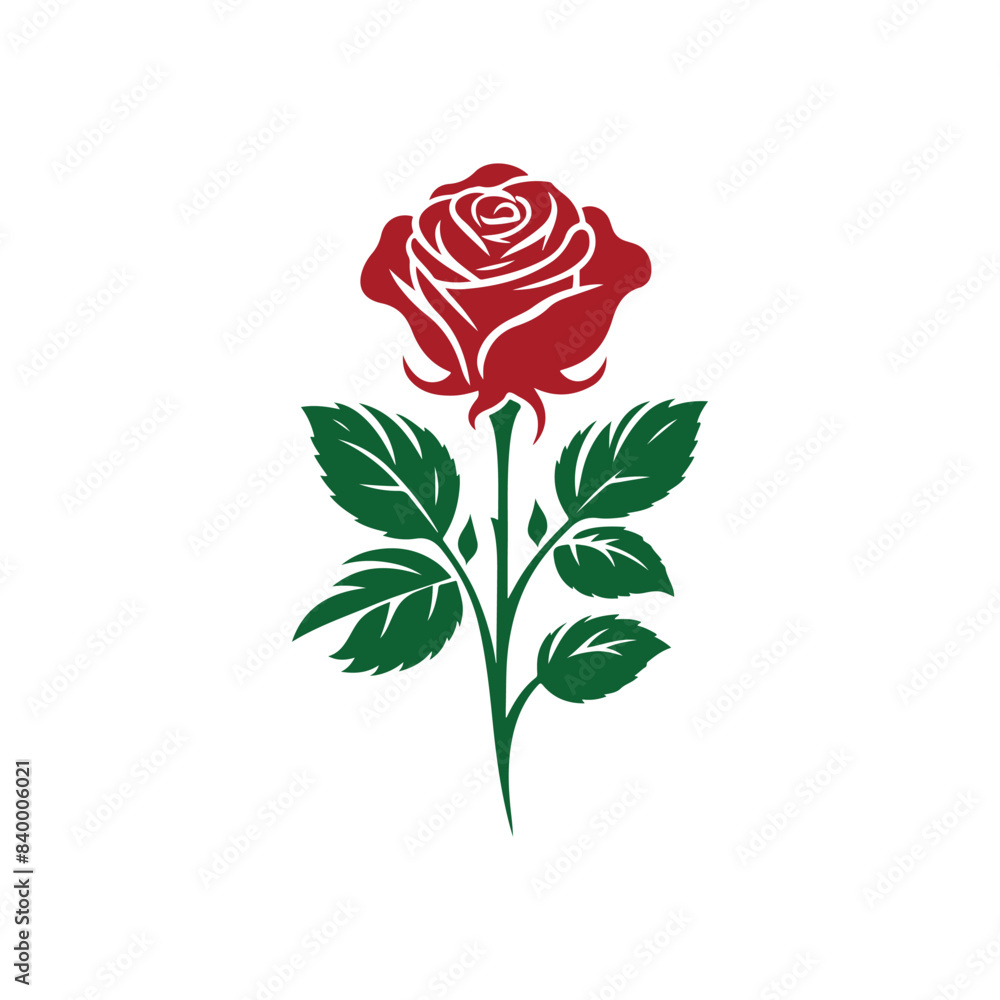 Rose silhouette Clip art isolated vector illustration on white background Rose silhouette Clip art isolated vector illustration on white background