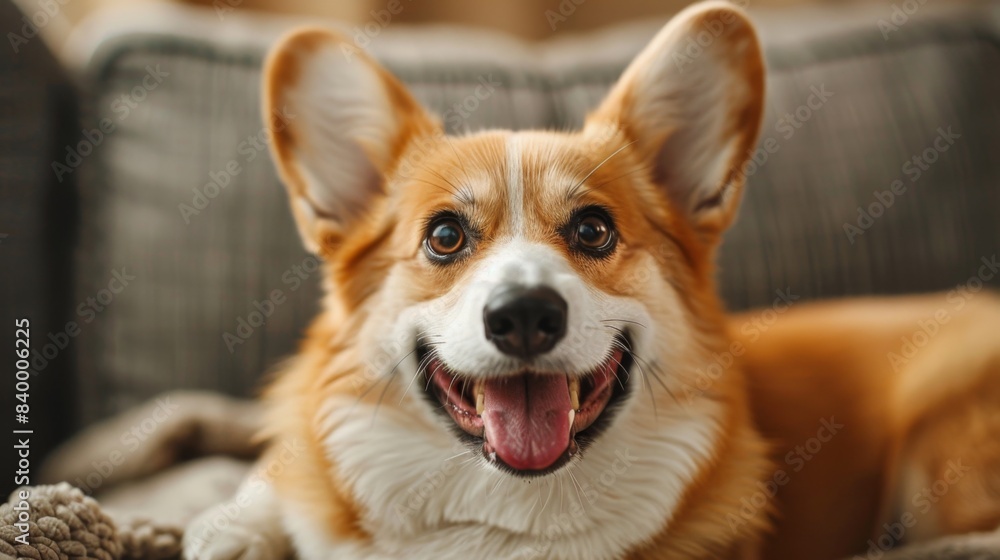 Guilty Corgi Caught in the Act: Adorable Dog Trying to Hide Evidence of Mischievous Behavior with Mouth Full of Brown Paste, Humorous Animal Stock Photo Guilty Corgi Caught in the Act: Adorable Dog Trying to Hide Evidence of Mischievous Behavior with Mouth Full of Brown Paste, Humorous Animal Stock Photo