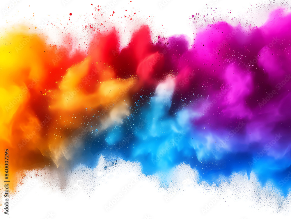 Colorful Splash Powder isolated on Transparent Background Colorful Splash Powder isolated on Transparent Background