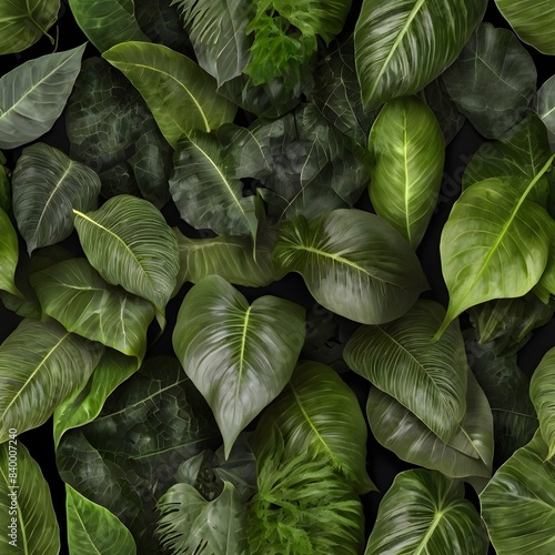 Natural of Beautiful Tropical green leaves of leaf isolated on transparent background green leaves background photo