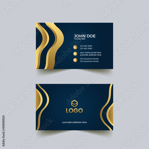 modern luxury elegant abstract business card template. Double-sided creative business card template