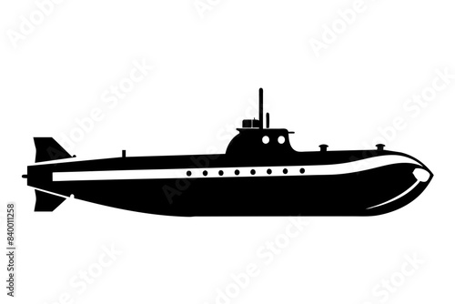 submarine silhouette vector illustration © Shiju Graphics