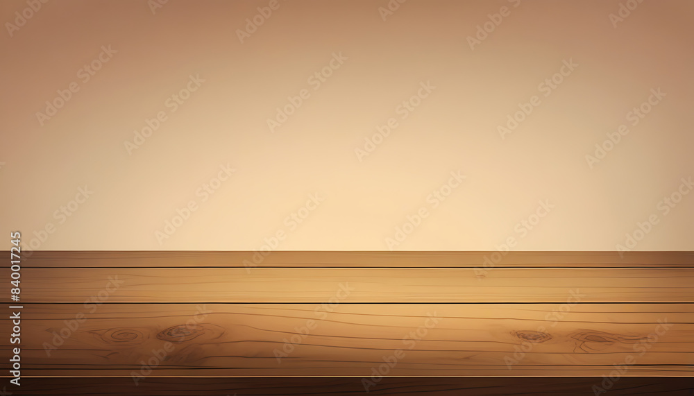 A close up shot of an empty wooden brown table in an isolated gradient background with a copy space, background A close up shot of an empty wooden brown table in an isolated gradient background with a copy space, background