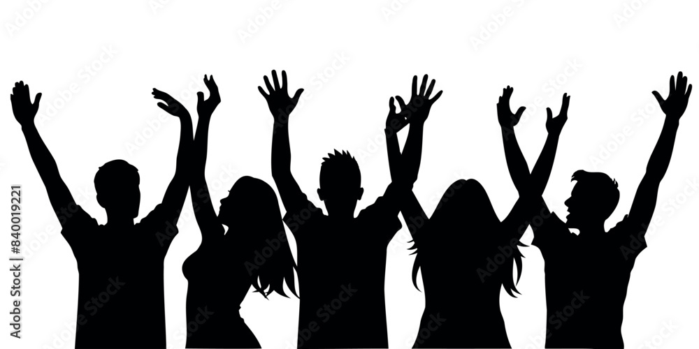 Fototapeta premium silhouette of dancing people. Vector illustration