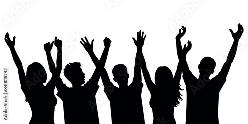 silhouette of dancing people. Vector illustration