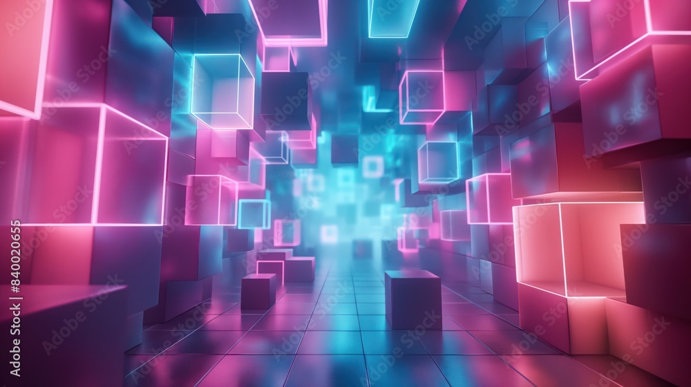 Futuristic glow neon abstract tech background. Generative AI Futuristic glow neon abstract tech background. Generative AI