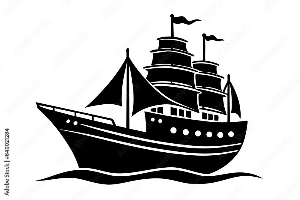 ship silhouette vector illustration
