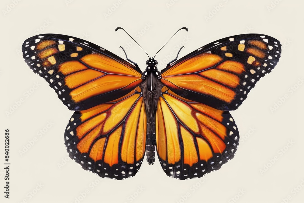 Fototapeta premium Monarch Butterfly Background, Orange Butterfly Wallpaper, Beautiful Butterfly, Butterfly Wings Open, Butterfly Art