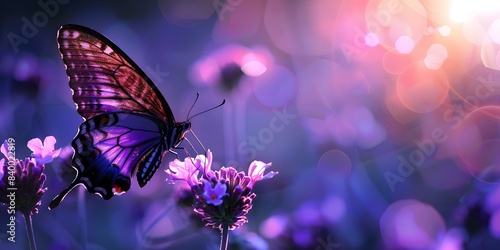 Butterflies flutter gracefully in nature symbolizing beauty and freedom on a summer day. Concept Nature, Butterflies, Beauty, Freedom, Summer Day photo