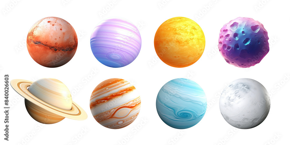 Fototapeta premium 3d galaxy png cut out element set