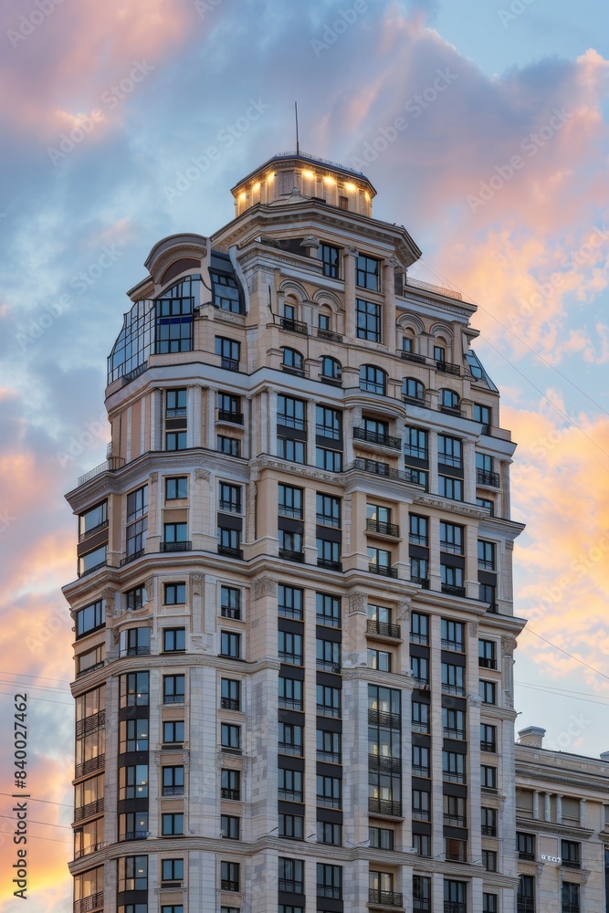 Fototapeta premium advertise banner moscow real estate building premium class 