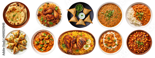 Indian food png element set on transparent background