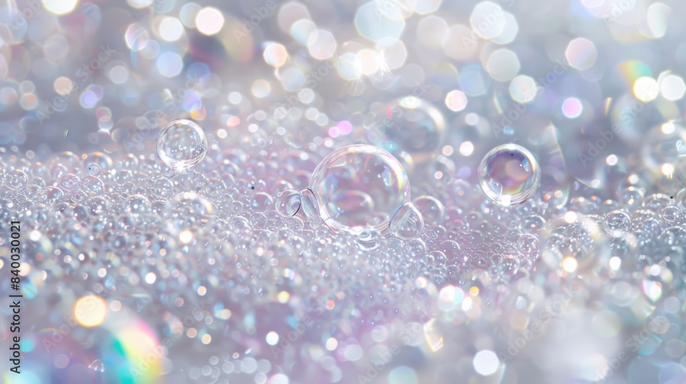 A close-up photo of glitter liquid adorned with delicate bubbles, showcasing the interplay of light and reflections within the liquid. A close-up photo of glitter liquid adorned with delicate bubbles, showcasing the interplay of light and reflections within the liquid.