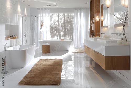 Clean and Simple Bathroom  Bathroom with clean lines and minimal fixtures