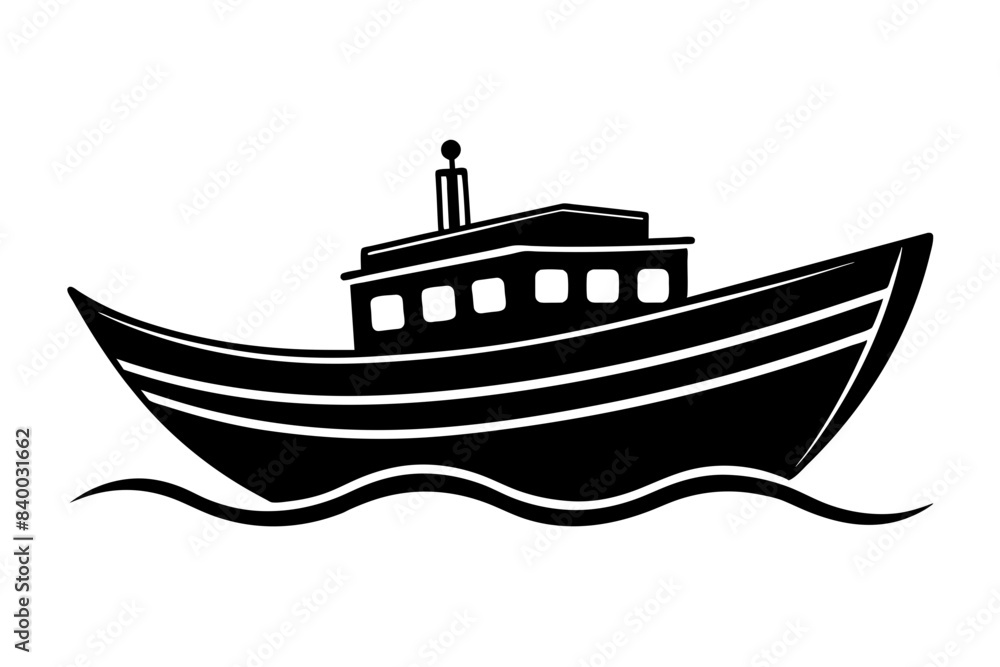 boat silhouette vector illustration boat silhouette vector illustration
