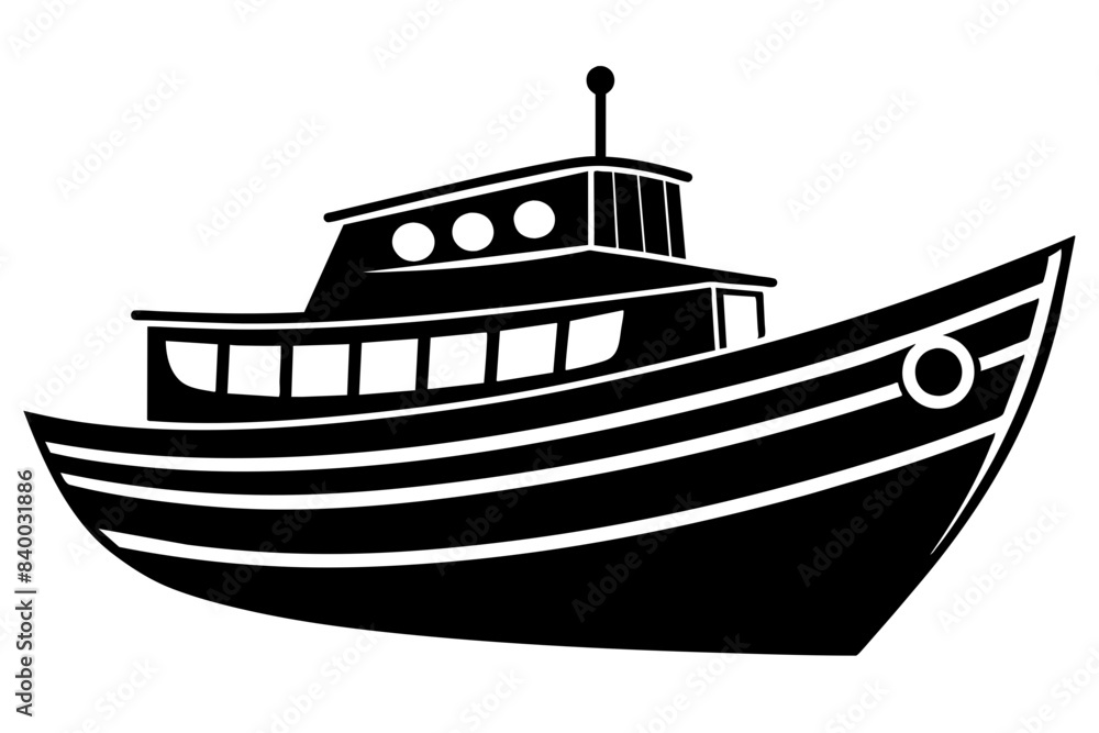 boat silhouette vector illustration boat silhouette vector illustration