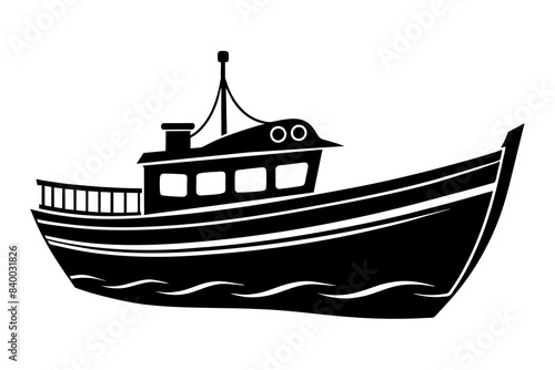 boat silhouette vector illustration © Shiju Graphics