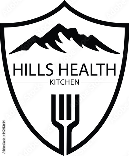 Hills Health Kitchen logo: A stylized mountain silhouette forms the backdrop for a vibrant, organic vegetable basket, evoking natural wellness and vitality.
