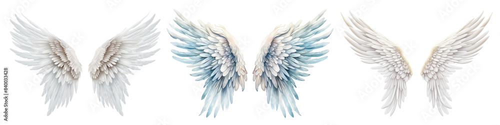 Fototapeta premium Wings png element set on transparent background