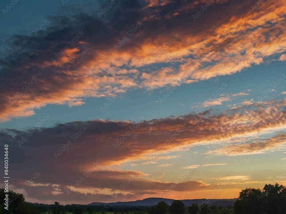 Naklejka premium photo with romantic landscape sky