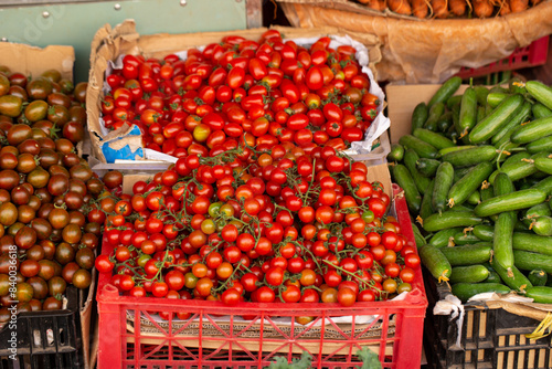 fresh vegetables on market