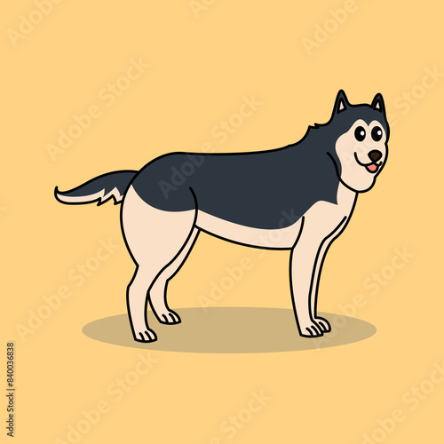 Siberian Husky Dog Mascot Illustration Vector Design - Animal