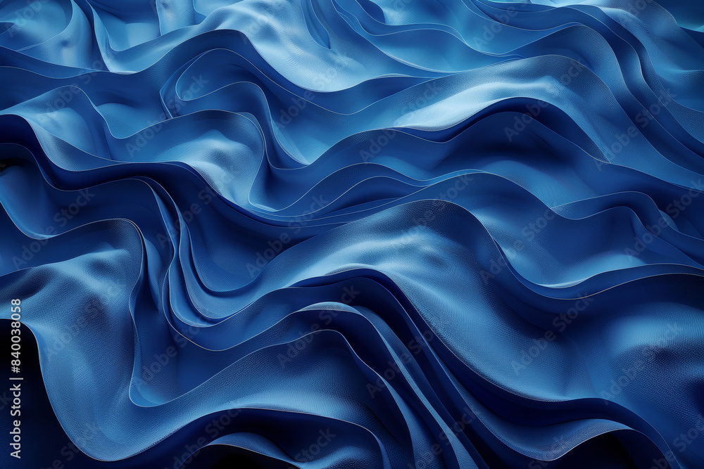 Obraz premium Minimalistic Blue Water Waves