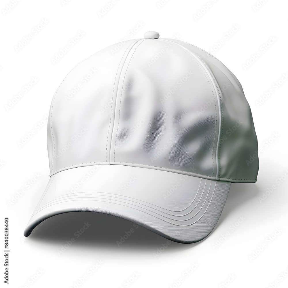 Fototapeta premium White blank cap mockup isolated on white background