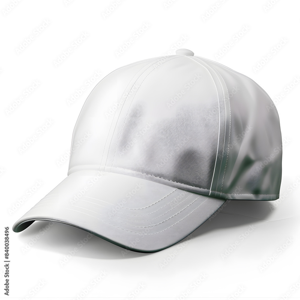 Fototapeta premium White blank cap mockup isolated on white background