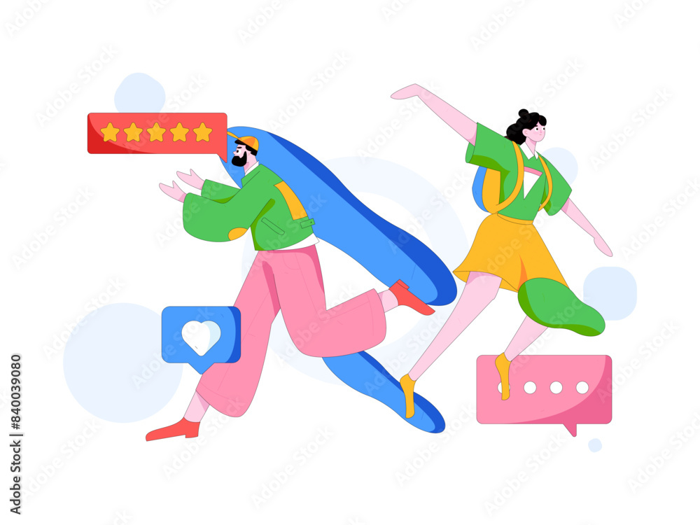 Virtual characters social communication concept business flat vector hand drawn illustration
Virtual characters social communication concept business flat vector hand drawn illustration