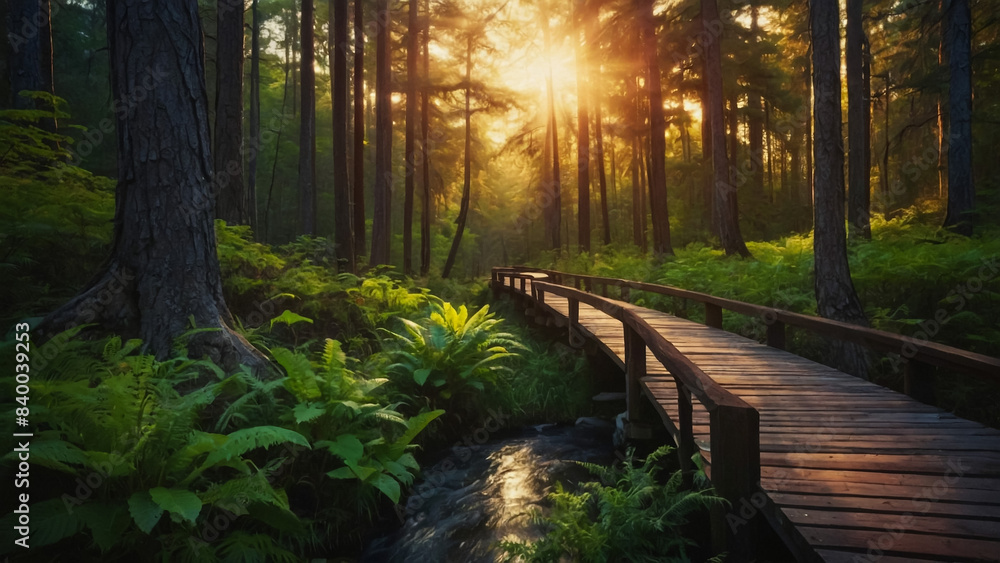 Fototapeta premium sunset in the mountains 