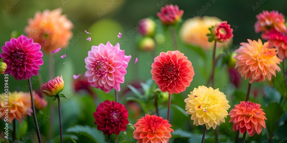 Dahlia flowers dropping in garden. Concept Gardening, Flower Arrangements, Dahlia Varieties, Gardening Tips, Landscaping Dahlia flowers dropping in garden. Concept Gardening, Flower Arrangements, Dahlia Varieties, Gardening Tips, Landscaping