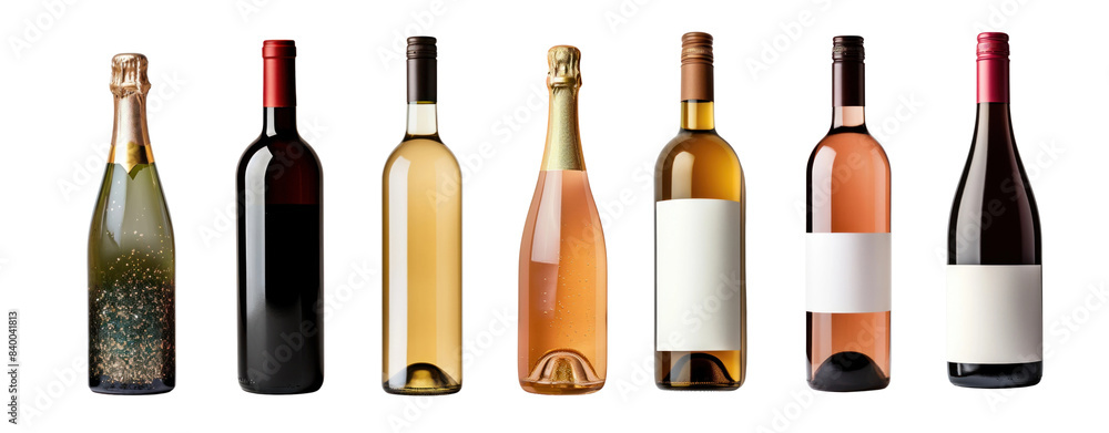 Bottle of wine png element set on transparent background Bottle of wine png element set on transparent background