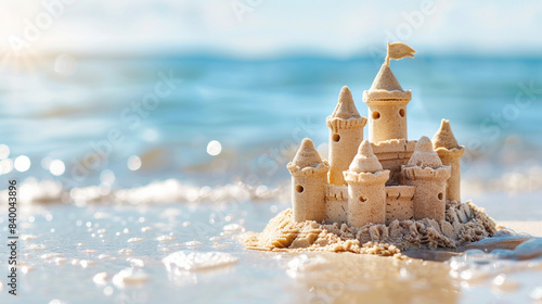 sand castle on the beach, summer season, tropical 