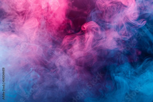 Abstract colorful smoke background. Abstract color fog, liquid and ink texture. Vape wallpaper, copy space for text or design.