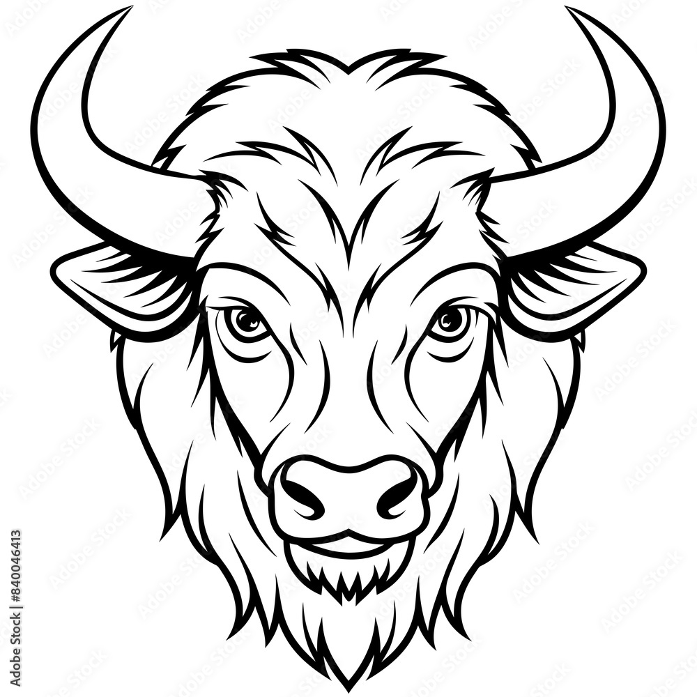 Bison line art vector illustration. Bison line art vector illustration.