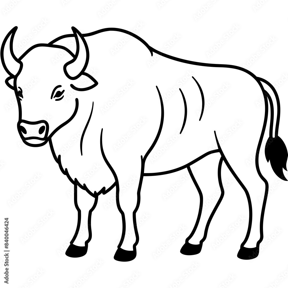 Bison line art vector illustration. Bison line art vector illustration.